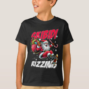 Skibidi Rizzmas Funny Santa Rizz Christmas Skater  T-Shirt