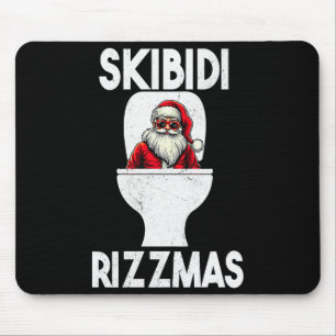 Skibidi Rizzmas Funny Toilet Santa Claus Christmas Mouse Pad