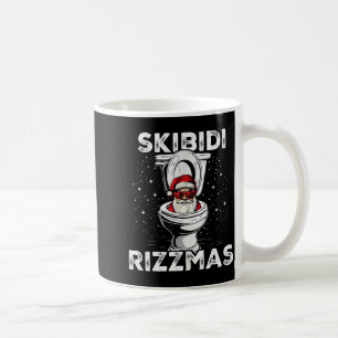Skibidi Rizzmas Funny Toilet Santa White Elephant Coffee Mug
