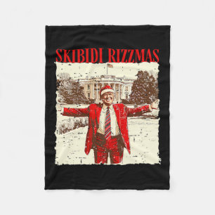 Skibidi Rizzmas Funny Trump Rizz Christmas Santa 1 Fleece Blanket