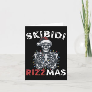 Skibidi Rizzmas Retro Merry Christmas Sigma Rizzma Card