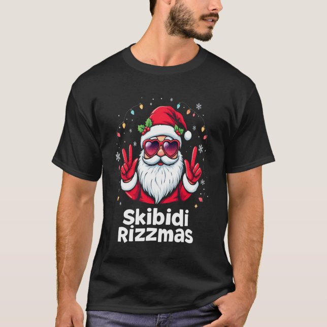 Skibidi Rizzmas Santa Christmas Party  T-Shirt (Front)