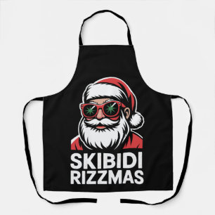 Skibidi Rizzmas Santa Christmas Rizz Xmas Holiday Apron