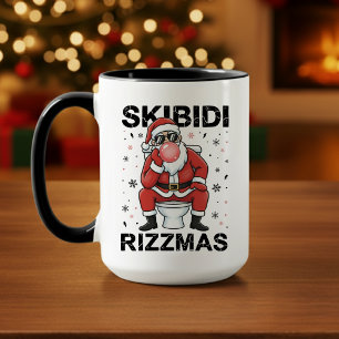 Skibidi Rizzmas Santa Claus Toilet Funny Christmas Mug