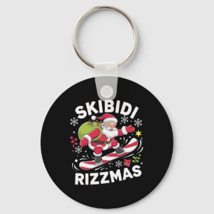 Skibidi Rizzmas Santa Clause Skating Board Rizz Ho Key Ring