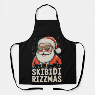 Skibidi Rizzmas Santa Rizz Christmas Xmas Holiday Apron