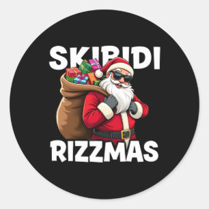 Skibidi Rizzmas Santa’s Got Game Merry Rizzmas You Classic Round Sticker