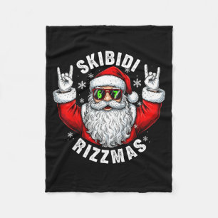 Skibidi Rizzmas Santa Sungles Funny Christmas Men  Fleece Blanket