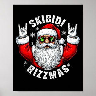 Skibidi Rizzmas Santa Sungles Funny Christmas Men  Poster