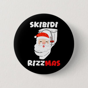 Skibidi Rizzmas Season Merry Christmas Santa Claus 6 Cm Round Badge