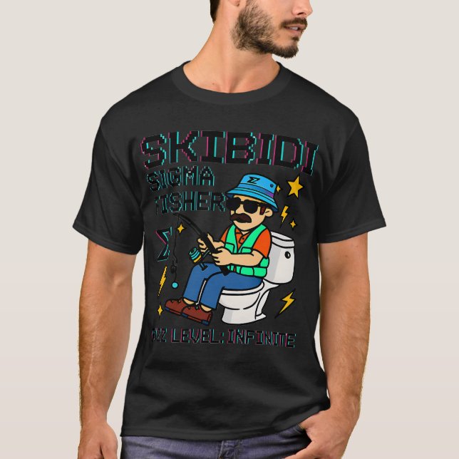Skibidi Sigma Fisher on Throne T-Shirt (Front)