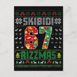 Skibidi Six Seven Rizzmas Funny Christmas 2025 Mem Holiday Postcard