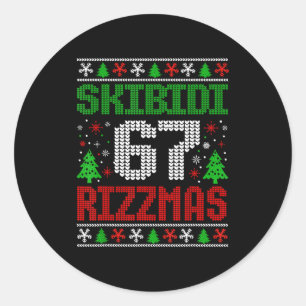 Skibidi Six Seven Rizzmas Funny Meme 67 Ugly Chris Classic Round Sticker