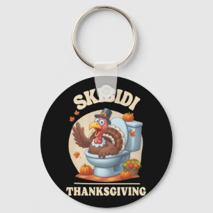 Skibidi Thanksgiving Funny Meme Skibidi Toilet Tur Key Ring
