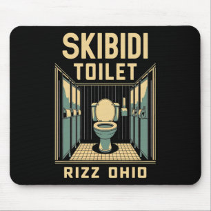 Skibidi Toilet Rizz Ohio Funny Meme Retro Vintage  Mouse Pad