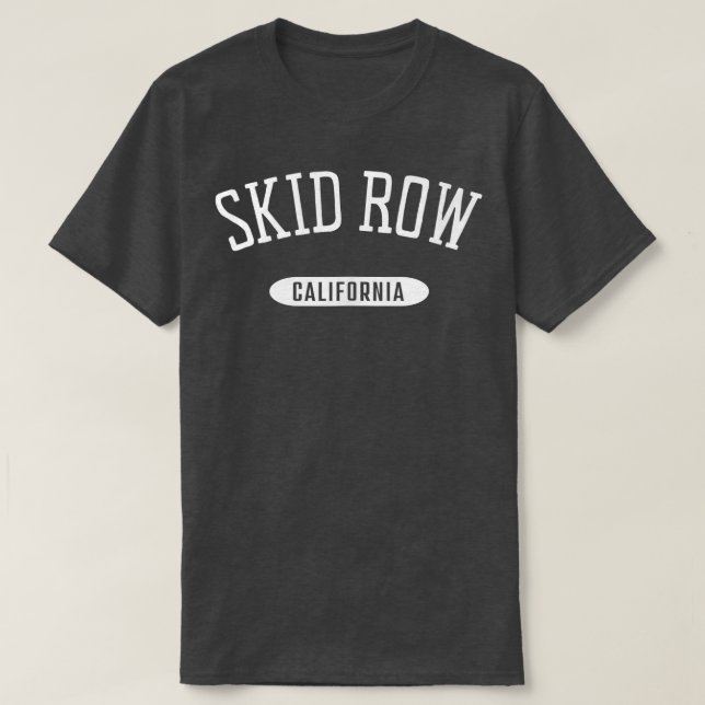 Skid Row  Classic Style Skid Row California CA Tan T-Shirt (Design Front)