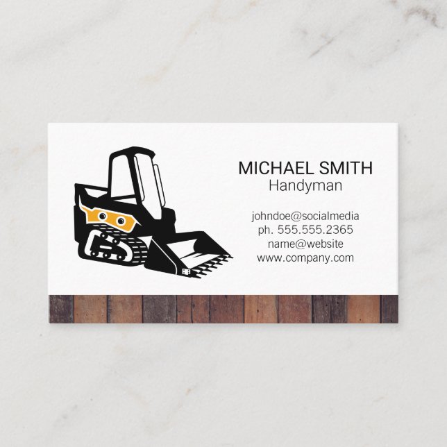 Skid Steer | Construction Builder Business Card (Front)