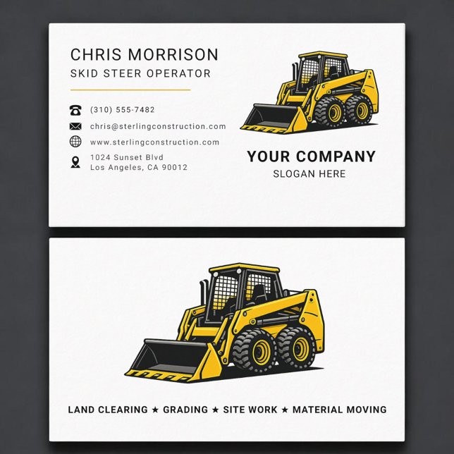 Skid Steer Construction Company Business Card (Creator Uploaded)