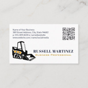 Skid Steer Construction   QR Code Business Card