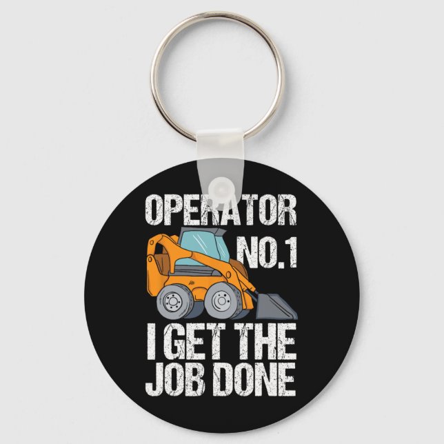 Skid Steer Daddy Funny Fathers Day Gift  Key Ring (Front)