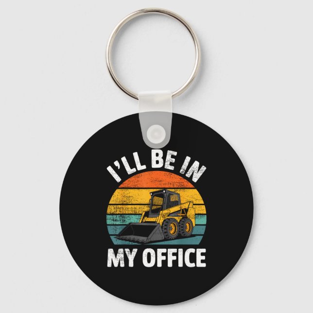 Skid Steer Operator Construction Heavy Equipment J Key Ring (Front)