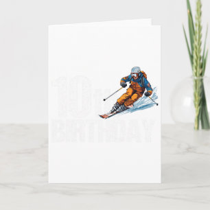 Skier 10th Birthday Ski Boy Girl 10th Birthday Ski Card