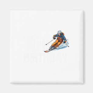 Skier 10th Birthday Ski Boy Girl 10th Birthday Ski Magnet