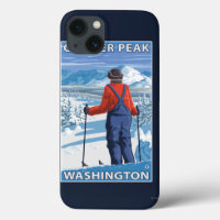 Skier Admiring - Glacier Peak, Washington