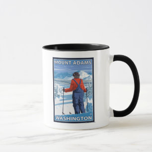 Skier Admiring - Mount Adams, Washington Mug