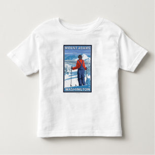 Skier Admiring - Mount Adams, Washington Toddler T-Shirt