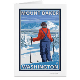 Skier Admiring - Mount Baker, Washington