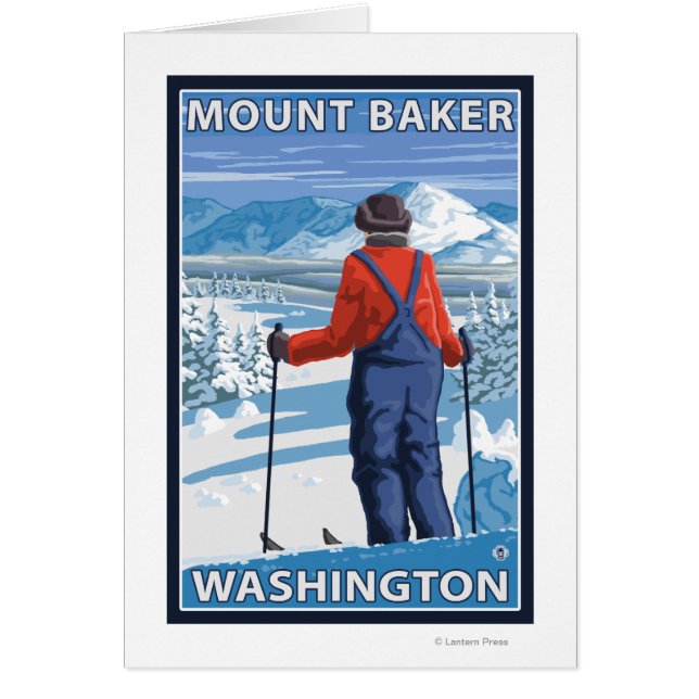 Skier Admiring - Mount Baker, Washington (Front)