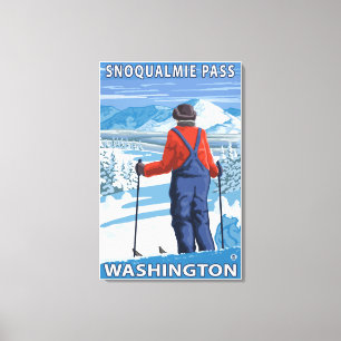 Skier Admiring - Snoqualmie Pass, Washington Canvas Print