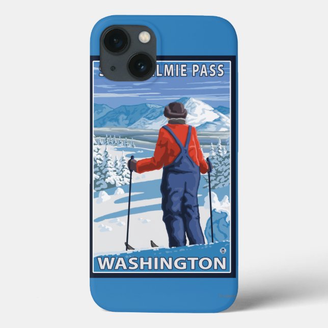 Skier Admiring - Snoqualmie Pass, Washington Case-Mate iPhone Case (Back)