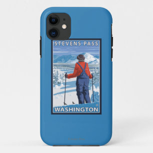 Skier Admiring - Stevens Pass, Washington Case-Mate iPhone Case