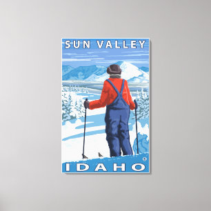 Skier Admiring - Sun Valley, Idaho Canvas Print