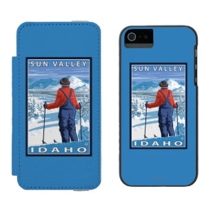 Skier Admiring - Sun Valley, Idaho Incipio Watson™ iPhone 5 Wallet Case