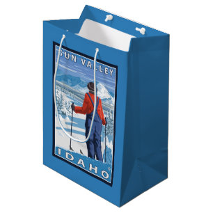Skier Admiring - Sun Valley, Idaho Medium Gift Bag