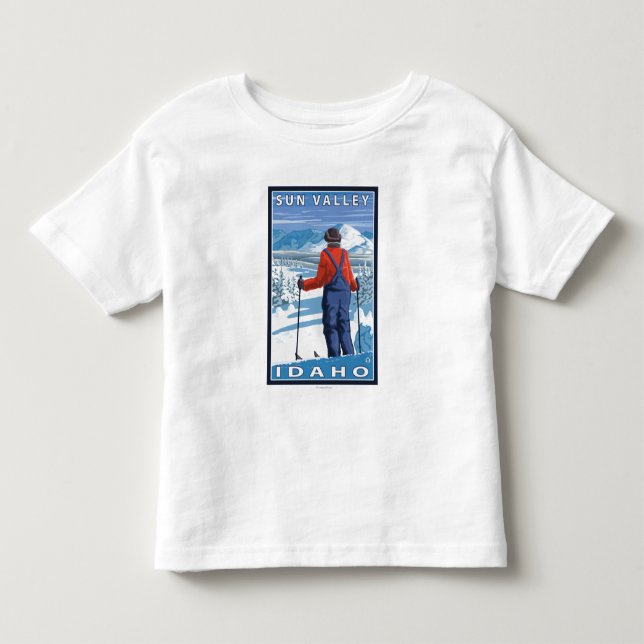 Skier Admiring - Sun Valley, Idaho Toddler T-Shirt (Front)