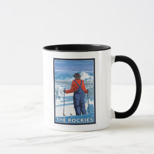 Skier Admiring - The Rockies Mug