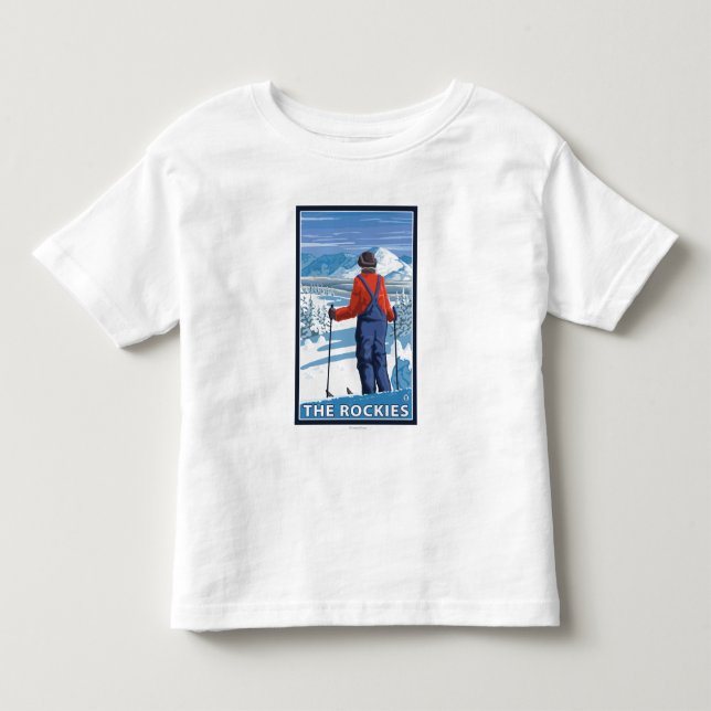 Skier Admiring - The Rockies Toddler T-Shirt (Front)
