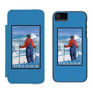Skier Admiring- Vintage Travel Poster Incipio Watson™ iPhone 5 Wallet Case