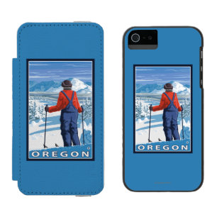 Skier Admiring- Vintage Travel Poster Incipio Watson™ iPhone 5 Wallet Case