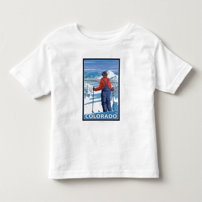 Skier AdmiringColorado Toddler T-Shirt (Front)