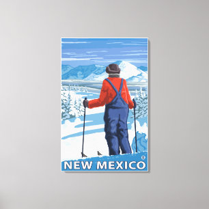 Skier AdmiringNew Mexico Canvas Print