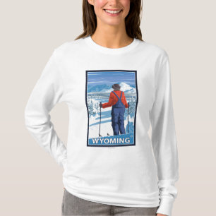 Skier AdmiringWyoming T-Shirt