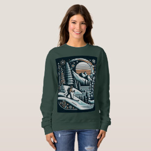 Skier and Winter Sweatshirt