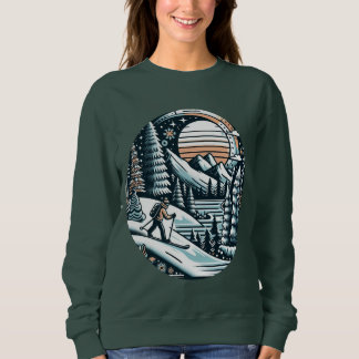 Skier and Winter Sweatshirt