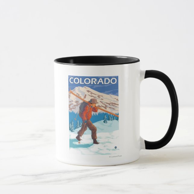 Skier Carrying SkisColorado Mug (Right)