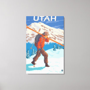 Skier Carrying SkisUtah Canvas Print